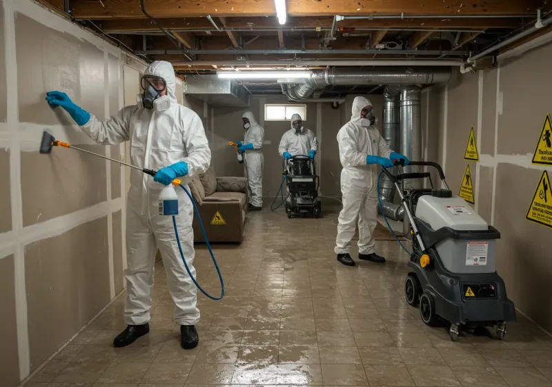 Basement Moisture Removal and Structural Drying process in Cocoa, FL